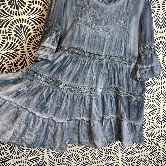 Vintage Henna Tie Dye Cotton Bohemian Blouse - Picture 3 of 15